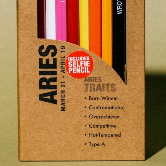 NWT Whiskey River Astrology Pencil Set of 8 Aries (March 21 - April 19) Graphite - Picture 3 of 8